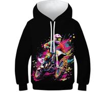 KKOLASXZE 3D Druck Moto-Cross Hoodie KapuzenpulLieber PulLieber Unisex Casual Hoody Sweatshirt Für Jungen Mädchen Mit Tasche 10-12Y