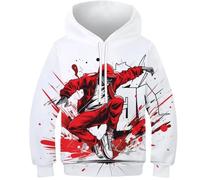 KKOLASXZE 3D Druck Street Hip-Hop Kinder Hoodie KapuzenpulLieber PulLieber Unisex Sweatshirts Für Jungen Mädchen Mit Tasche 11-13Y