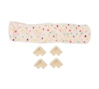 KKPLZZ Teppich-Hakenrahmen-Abdeckung, Elastisches Flanellband, Stanznadel-Greifer-Streifenschutz für Stickrahmen, mit 4 Festen Eckenschutz, 40 X 40 Cm (Beige)