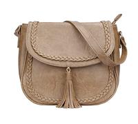 KKXIU Crossbody-Taschen für Damen, hohle Geldbörsen mit verstellbarem Riemen, Z-camel, Small