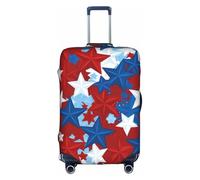 KLAMN Gepäckabdeckung, Reisegepäckabdeckung, elastisch, 45,7 - 81,3 cm, Rot / Blau mit Sternen, weiß, L