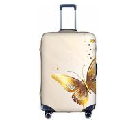 KLAMN Valentine Hearts Golden Butterfly Print Gepäckabdeckung, Reisegepäckabdeckung, elastischer Kofferschutz, 45,7 - 81,3 cm Gepäck, weiß, S