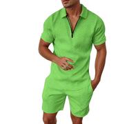 Klamotten Herren Sport Anzug Weiß Hausanzug Kurze Hose Und T-Shirt Set Trainingsanzug Kurz Leinenanzug Sommer Outfit Hemd Mit Shorts Leinen Leicht 2 Teiler Joginanzuge Tracksuit Business Casual XL