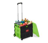 Klappbarer Einkaufstrolley mit Deckel - Grün / 99 x 45,5 x 37,5 cm