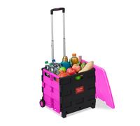 Klappbarer Einkaufstrolley mit Deckel - Pink / 99 x 45,5 x 37,5 cm