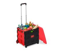 Klappbarer Einkaufstrolley mit Deckel - Rot / 99 x 45,5 x 37,5 cm