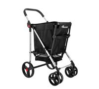 Klappbarer Einkaufstrolley Rolser Basquet MF 4 große Räder (2 drehbare) - Schwarz