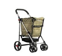 Klappbarer Einkaufstrolley Rolser Basquet Polar 4 große Räder (2 drehbare) - Kaki