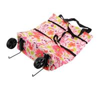 Klappbarer Einkaufswagen Faltbar, mit Rädern, Polyester, Vier Räder | Einkaufstrolley Aluminium, Geräumiges Innenfach, Mehrzweck, für Supermarkt und Alltag, Robustes Polyester