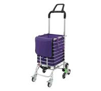 Klappbarer Einkaufswagen Treppensteiger Einkaufstrolley Klappbar mit 8 Rädern & Bremse an Vorderrädern & 35L Abnehmbarer Tasche, Shopping Cart für Supermarkt und Treppensteigen