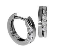 Klappcreolen OSTSEE-SCHMUCK "- Alicia - Silber 925/000 - Zirkonia" Gr. 14, silber (silber 925, silberfarben, weiß), Ohrringe, Damen, 14, Klappcreolen (39288143-14) silber 925, silberfarben, weiß