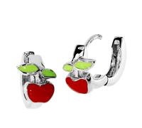 Klappcreolen OSTSEE-SCHMUCK "- Apfel - Silber 925/000 -" Gr. 13, silber (silber 925, silberfarben, weiß), Ohrringe, Damen, 13, Klappcreolen (17860101-13) silber 925, silberfarben, weiß