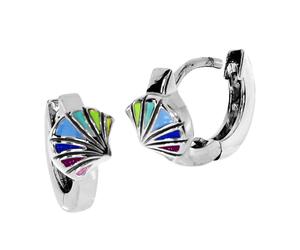 Klappcreolen OSTSEE-SCHMUCK "- Blüte - Silber 925/000 -" Gr. 12, silber (silber 925, silberfarben, weiß), Ohrringe, Damen, 12, Klappcreolen (72821418-12) silber 925, silberfarben, weiß