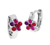 Klappcreolen OSTSEE-SCHMUCK "- Blume - Silber 925/000 -" Gr. 13, lila, Ohrringe, Damen, 13, Klappcreolen (99199912-13) lila
