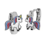 Klappcreolen OSTSEE-SCHMUCK "- Einhorn - Silber 925/000 -" Gr. 12, silber (silber 925, silberfarben, weiß), Ohrringe, Damen, 12, Klappcreolen (61830567-12) silber 925, silberfarben, weiß