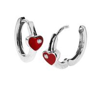 Klappcreolen OSTSEE-SCHMUCK "- kleines Herz - Silber 925/000 -" Gr. 14, silber (silber 925, silberfarben, weiß), Ohrringe, Damen, 14, Klappcreolen (26878055-14) silber 925, silberfarben, weiß