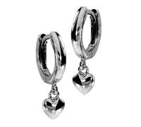 Klappcreolen OSTSEE-SCHMUCK "- kleines Herz - Silber 925/000 -" Gr. 19, silber (silber 925, silberfarben, weiß), Ohrringe, Damen, 19, Klappcreolen (43869430-19) silber 925, silberfarben, weiß