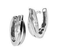 Klappcreolen OSTSEE-SCHMUCK "- Liva - Silber 925/000 -" Gr. 13, silber (silber 925, silberfarben, weiß), Ohrringe, Damen, 13, Klappcreolen (23105034-13) silber 925, silberfarben, weiß