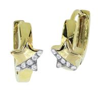 Klappcreolen OSTSEE-SCHMUCK "- Stern - Gold 333/000 - Zirkonia" Gr. 12, gold (gold 333, goldfarben, gelb), Ohrringe, Damen, 12, Klappcreolen (98026254-12) gold 333, goldfarben, gelb