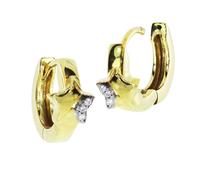Klappcreolen OSTSEE-SCHMUCK "- Stern - Gold 333/000 - Zirkonia" Gr. 12, gold (gold 333, goldfarben, gelb), Ohrringe, Damen, 12, Klappcreolen (38599815-12) gold 333, goldfarben, gelb