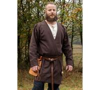 Klappenrock Bjorn, Wikinger Mantel aus Baumwolle, braun XXL