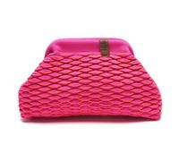 Klapptasche Täschchen - Emma mit Schnappverschluss zarte Streifen - in pink/neon-orange