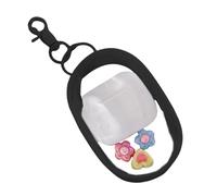 Klare Münzsportarten Schlüsselanhänger - Transparente PVC Geldbörse -Kette, kleine Kopfhörertasche | Dicker Geldhalter Halter, Mini transparente Reißverschlusstasche für Geschenke Events Feiern, Black
