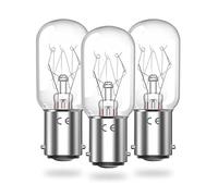 Klarlight B15 Nähmaschinen Glühbirne dimmbar, T22 B15 kleine Bajonett-Glühbirne für Nähmaschine, Nachtlicht, AC220-240V, Warmweiß 2700K (3er-Pack)