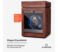 Klarstein Brienz 1 Uhrenbeweger, 1 Uhr, 4 Modi, Holz-Optik, blaue Innenbeleuchtung