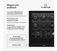 Klarstein ChronoVault Uhrenbeweger | 6+5 Uhren | vegan | Hochglanz | 4 Modi | Mabuchi Motor | LED | Schublade
