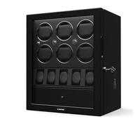 Klarstein ChronoVault Uhrenbeweger | 6+5 Uhren | vegan | Hochglanz | 4 Modi | Mabuchi Motor | LED | Schublade