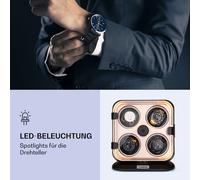 Klarstein Clover Uhrenbeweger 4 Uhren 3 Rotationen 4 Geschwindigkeiten LED