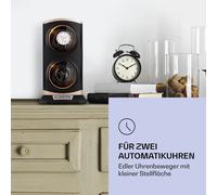 Klarstein St. Gallen Premium Uhrenbeweger, 2 Uhren, 4 Geschwindigkeiten, 3 Roationsmodi, Acrylglas-Sichtfenster, Blaue LED-Beleuchtung, leise, abriebfester, widerstandsfähiger Kunststoff