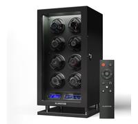 Klarstein Verdon 8 Uhrenbeweger 8 Uhren 3 Modi 5 Geschwindigkeiten LED Fernbedienung Verdon 8 Uhrenbeweger | 8 Uhren | 3 Rotationsmodi | 5 Drehgeschwindigkeiten | LED-Beleuchtung | leiser Betrieb | LCD Display | Fingerabdruck-Schloss | für verschiedene Uhrengrößen | Power + LED-Lichtschalter | Fernbedienung