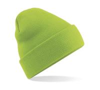 Klassische Beanie Mütze für Damen & Herren | Weiche Wintermütze aus Feinstrick | Unisex Strickmütze mit Umschlag für Herbst & Winter | Slouch & Fisherman Style (Lime Grün)