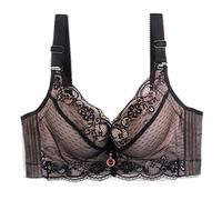 Klassische BHS Extra-Elastische Plus Sports atmungsaktive Größe Trimmer BH Verstellbare Schlankstütz Leichttop Schlankstütz Leichttop (Black, 42A)