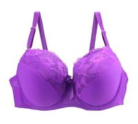 Klassische BHS Für Damen 38/85 40/90 42/95 44/100 BCDE Cup-BH Sexy Spitzen-BH für Frauen Dessous Übergröße BH Ohne Bügel Baumwolle Bügel BH Ohne Polster (Purple, 100D)