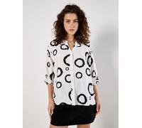 Klassische Bluse APRICOT "Abstrakte Kreise Bluse", Damen, Gr. XS (34), weiß, Obermaterial: 65% Viskose CV. 35% Polyester PES., gemustert, Blusen Bluse, in Oversized-Passform (83549241-34) weiß