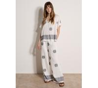 Klassische Bluse APRICOT "Bluse mit Paisley-Perlenmuster", Damen, Gr. XS (34), weiß, gewebt, Obermaterial: 87% Viskose CV. 13% Polyamid PA., gemustert, V-Ausschnitt, Blusen Bluse, mit Stickerei (82993