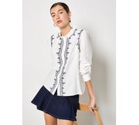 Klassische Bluse APRICOT "Bluse mit Rüschen-Kragen", Damen, Gr. XS (34), weiß, gewebt, Obermaterial: 87% Viskose CV. 13% Polyamid PA., uni, Blusen Bluse, mit Stickerei (97047036-34) weiß