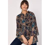 Klassische Bluse APRICOT "Blusentop", Damen, Gr. M (38), blau (blaugrün), Obermaterial: 100% Polyester PES., Blusen Bluse, mit Paisley-Muster (11014408-38) blaugrün