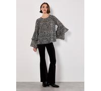 Klassische Bluse APRICOT "Leichte Bluse", Damen, Gr. XS (34), schwarz, Obermaterial: 100% Polyester PES., Blusen Bluse, mit Rüschenärmeln (95638836-34) schwarz