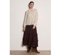 Klassische Bluse APRICOT "Strukturierte Bluse", Damen, Gr. S (36), beige (stein), gewebt, , Modisch, normal, V-Ausschnitt, Raglanärmel Elastisch, Blusen Bluse, mit Schleifenkragen (28935633-36) stein
