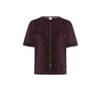 Klassische Bluse BRAX "Style CELINA S", Damen, Gr. 36, dunkellila, 100% Baumwolle, Rundhals, Blusen Bluse (79282909-36) dunkellila