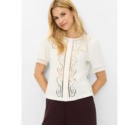 Klassische Bluse BRAX "Style CELINA S", Damen, Gr. 38, hellbeige, 100% Baumwolle, Rundhals, Blusen Bluse (87023133-38) hellbeige
