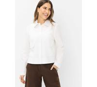 Klassische Bluse BRAX "Style VEGA", Damen, Gr. 34, weiß, Web, 55% Leinen, 45% Baumwolle, Blusen Bluse (38125154-34) weiß
