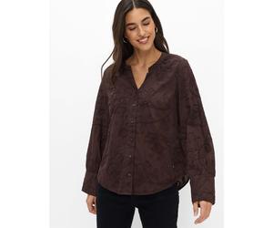 Klassische Bluse BRAX "Style VELIA", Damen, Gr. 46, braun (dunkelbraun), Web, 100% Baumwolle, Blusen Bluse (45944859-46) dunkelbraun