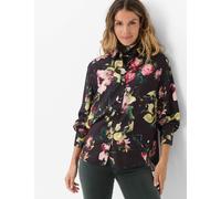 Klassische Bluse BRAX "Style VIC", Damen, Gr. 42, bunt (dunkelbraun), Web, 100% Viskose, Blusen Bluse, Flowerprint: Bluse aus reiner Viskose (11815609-42) dunkelbraun