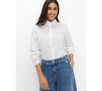 Brax Damen Hemd Style VIC FRILL white, weiß, Gr. 44