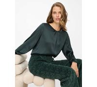 Klassische Bluse BRAX "Style VILMA", Damen, Gr. 36, dunkelgrün, Web, 97% Viskose, 3% Elasthan, Rundhals, Blusen (67100439-36) dunkelgrün